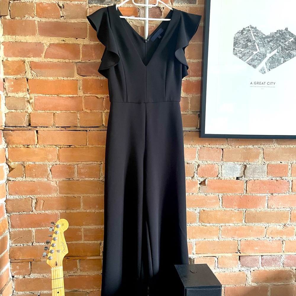 Ruffle Sleeve Wide Leg Jumpsuit